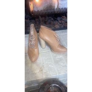 Loeffler Randall Leather Booties Tan Women’s Size 10
